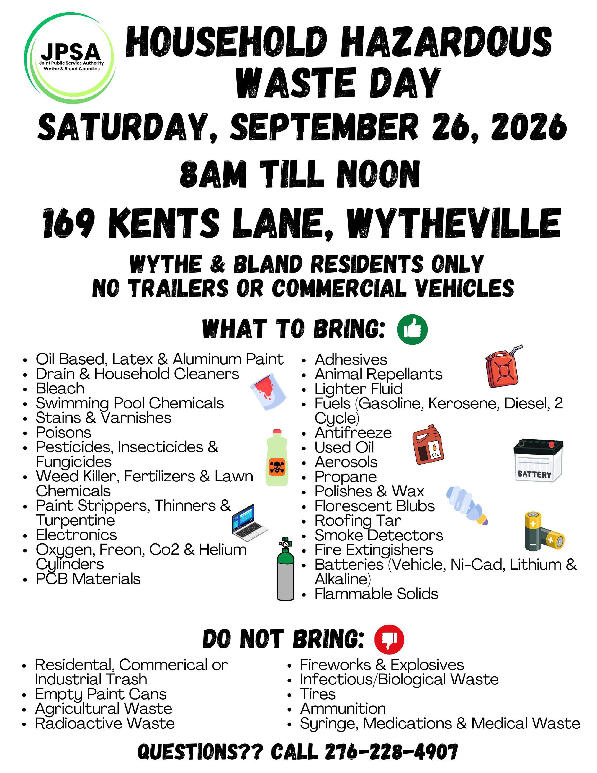 Household Hazardous Waste Day 2026